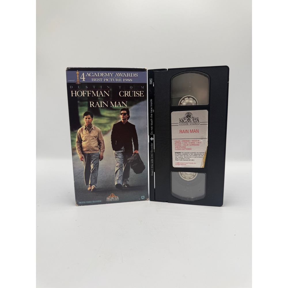 Rain Man VHS 1988 MGM UA Home Video Dustin Hoffman Tom Cruise Academy Award